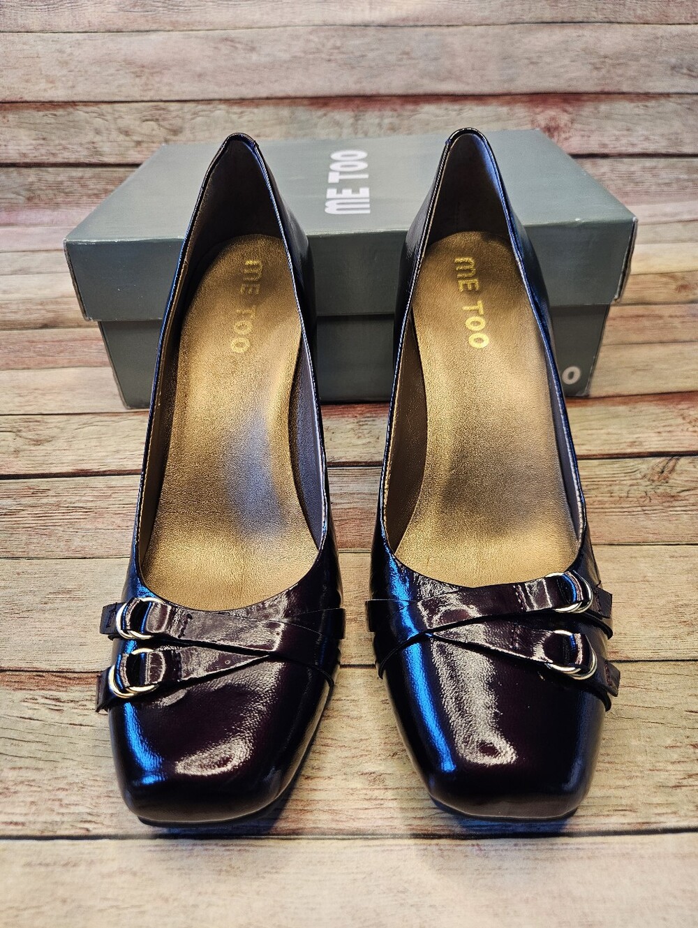 Me Too Polar2 deep burgundy/bronze heels